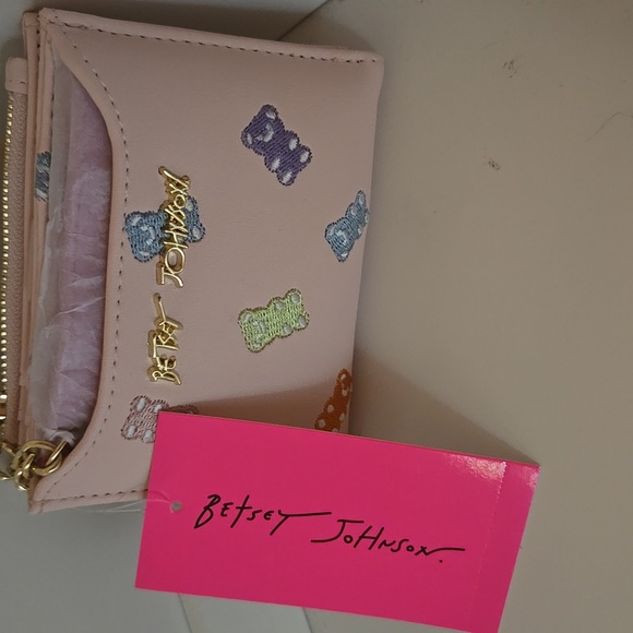 Betsey Johnson Handbags - Betsey Johnson Pink Bear Wallet with Gold Chain Nwt